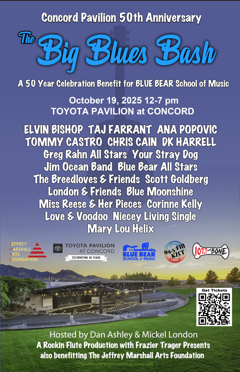 Poster for 10/19/25 Big Blues Bash at Concord Pavilion