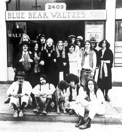 A co-operative of Blue Bear teachers and students gather in front of the original storefront on Ocean Avenue in 1978.
