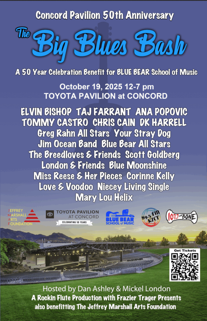 Poster for 10/19/25 Big Blues Bash at Concord Pavilion